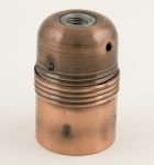 ES E27 Light Bulb Lamp holder Plain Liner 10mm, in Antique Copper, Unswitched (A41AC)